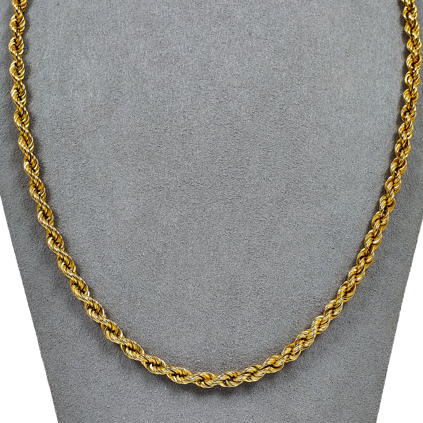 Pre-Owned 9ct Gold Rope Chain Necklace 22 Inch
