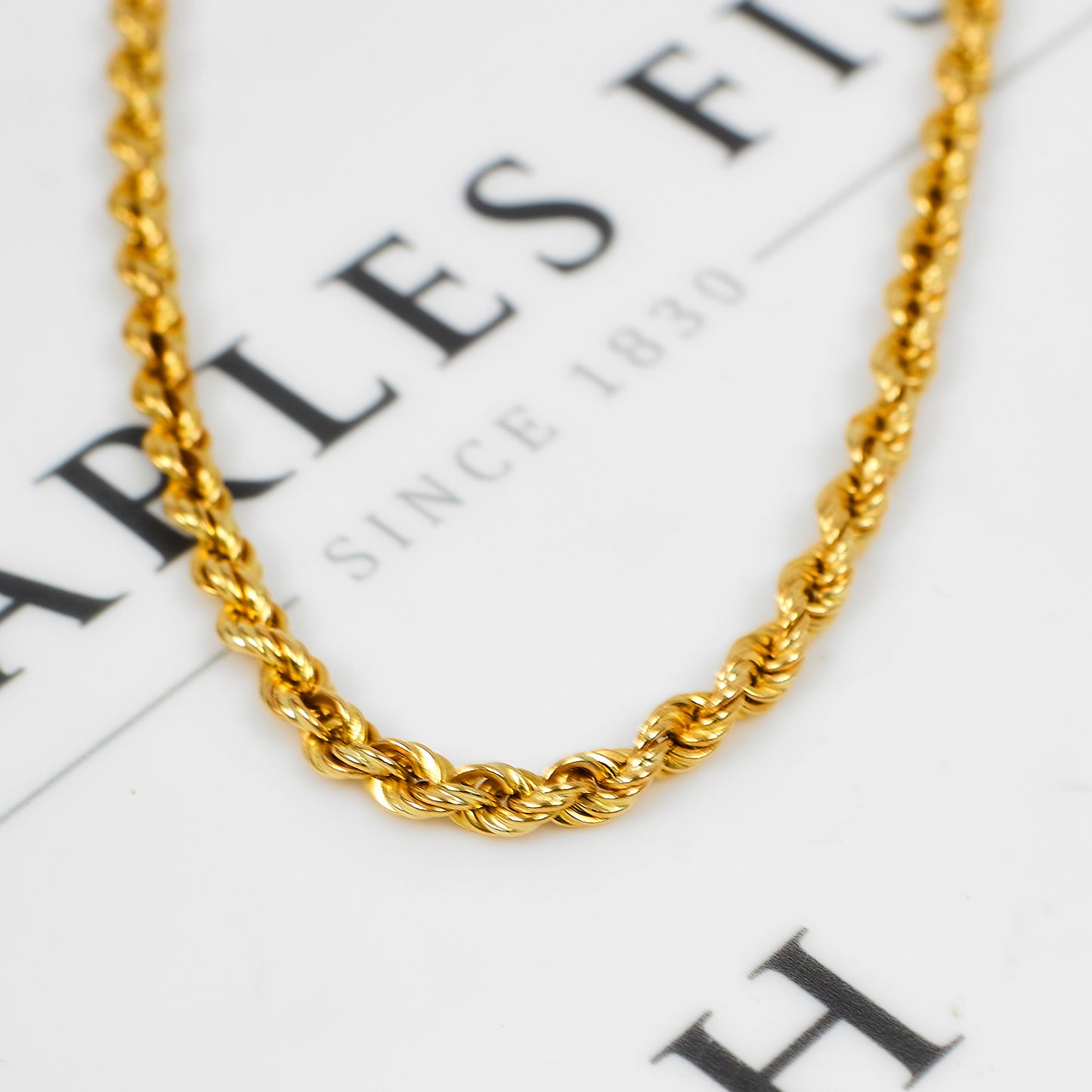 Pre-Owned 9ct Gold Rope Chain Necklace 22 Inch