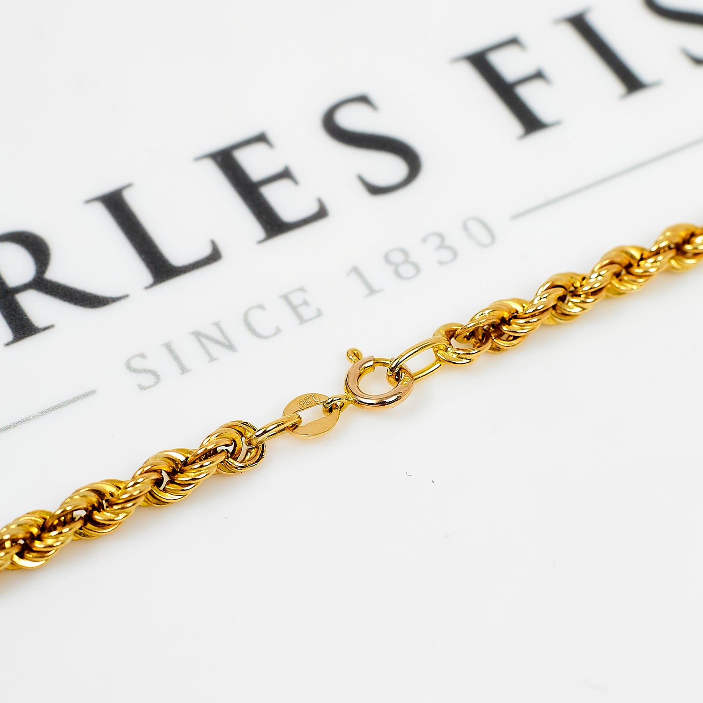 Pre-Owned 9ct Gold Rope Chain Necklace 22 Inch