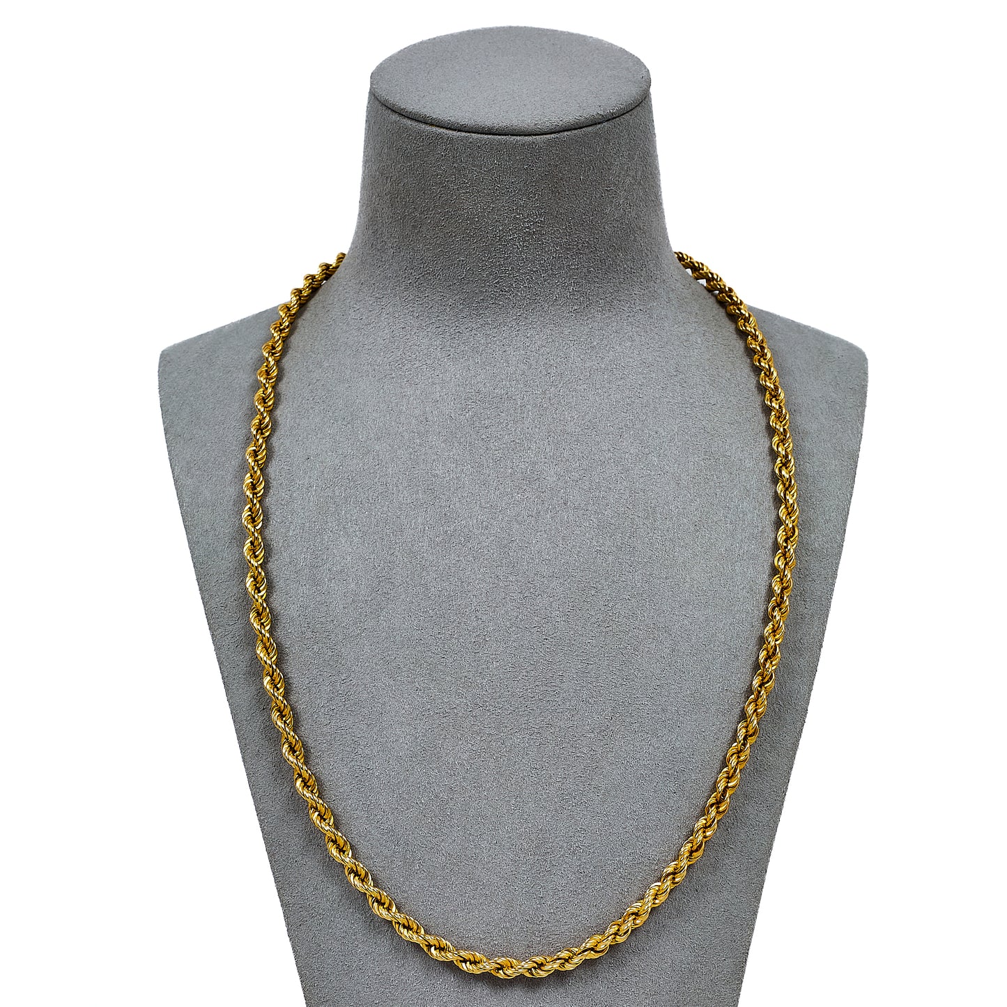 Pre-Owned 9ct Gold Rope Chain Necklace 22 Inch