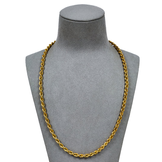 Pre-Owned 9ct Gold Rope Chain Necklace 22 Inch