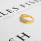 Pre-Owned 9ct Gold 2 Tone Diamond Bump Head Ring Size P