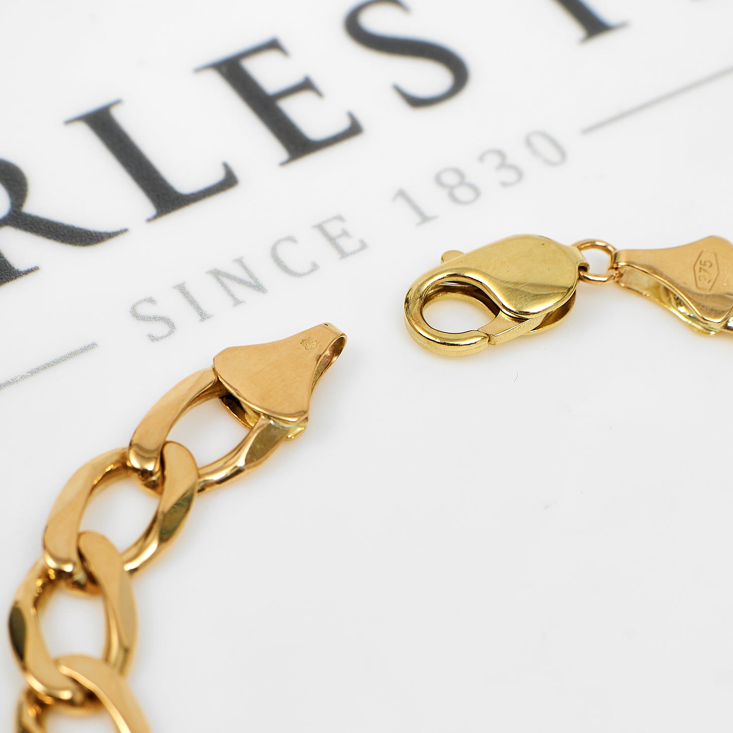 Pre-Owned 9ct Gold Curb Chain Bracelet 8 Inch