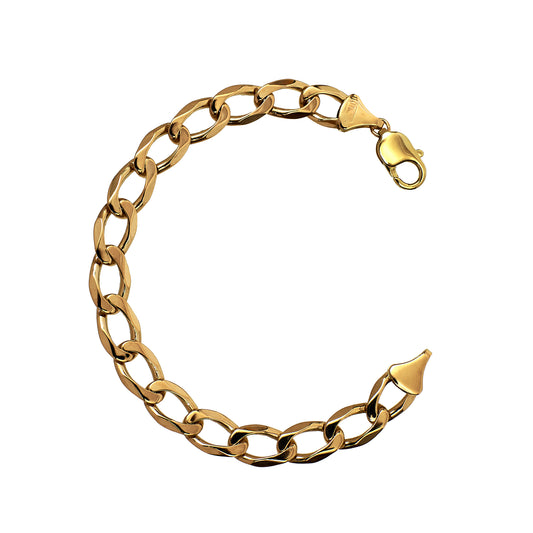 Pre-Owned 9ct Gold Curb Chain Bracelet 8 Inch