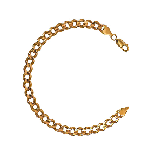 Pre-Owned 9ct Gold Curb Chain Bracelet 8.5 Inch