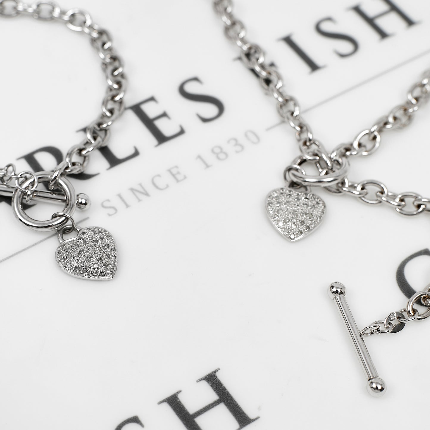 Pre-Owned 9ct White Gold & Diamond Heart Jewellery SET