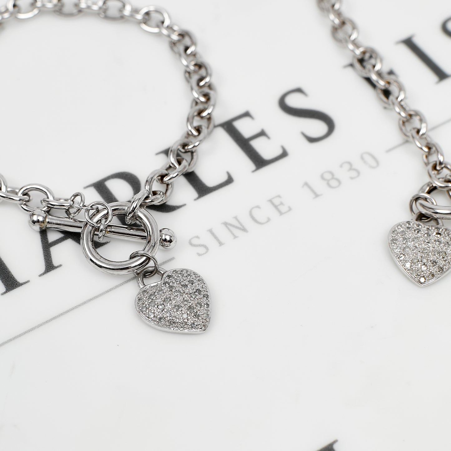 Pre-Owned 9ct White Gold & Diamond Heart Jewellery SET