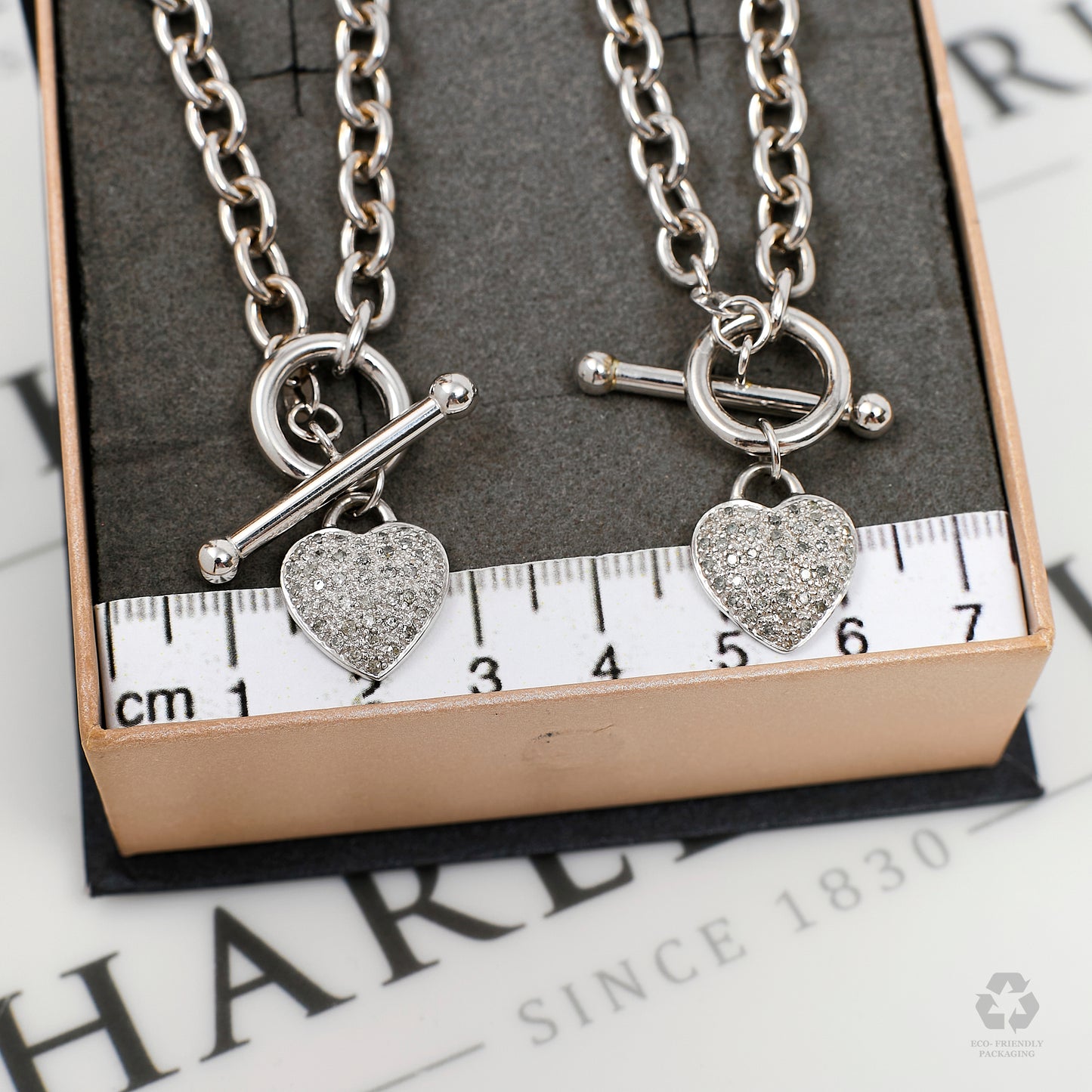 Pre-Owned 9ct White Gold & Diamond Heart Jewellery SET