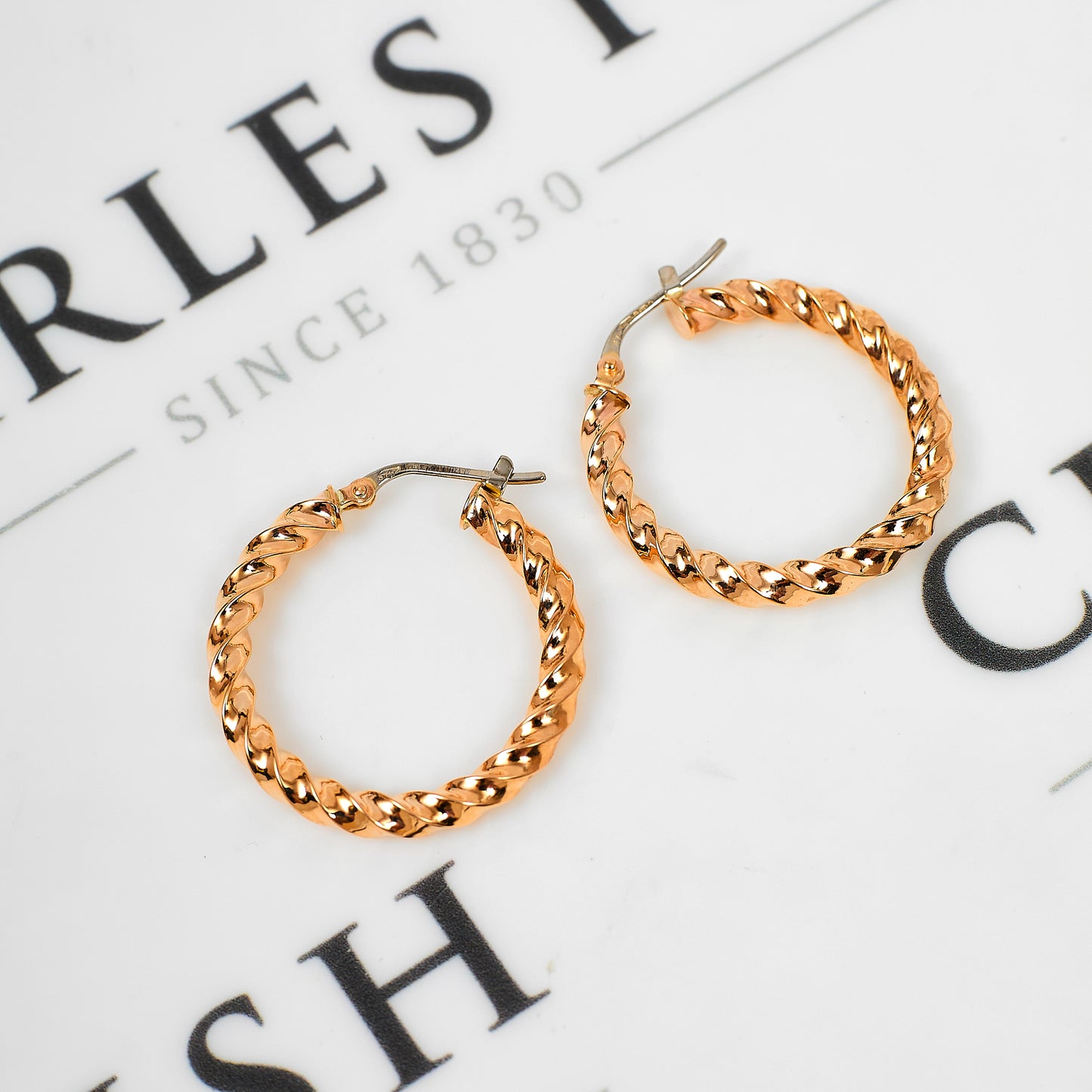 Pre-Owned 9ct Gold Twist Creole Hoop Earrings