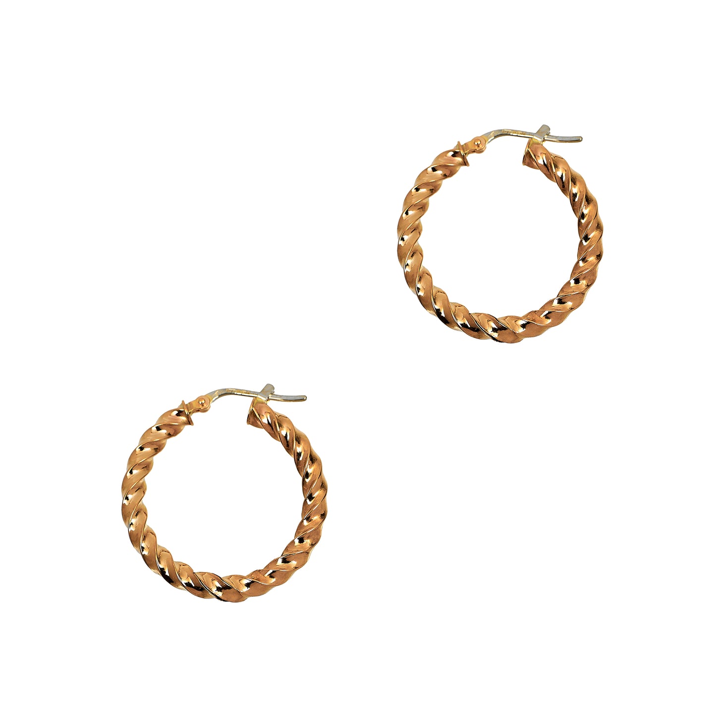 Pre-Owned 9ct Gold Twist Creole Hoop Earrings