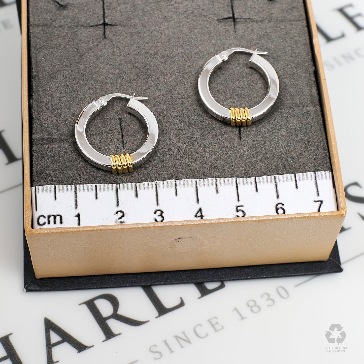 Pre-Owned 9ct Gold 2 Tone Creole Hoop Earrings