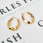 Pre-Owned 9ct Gold Oval Faceted Creole Hoop Earrings