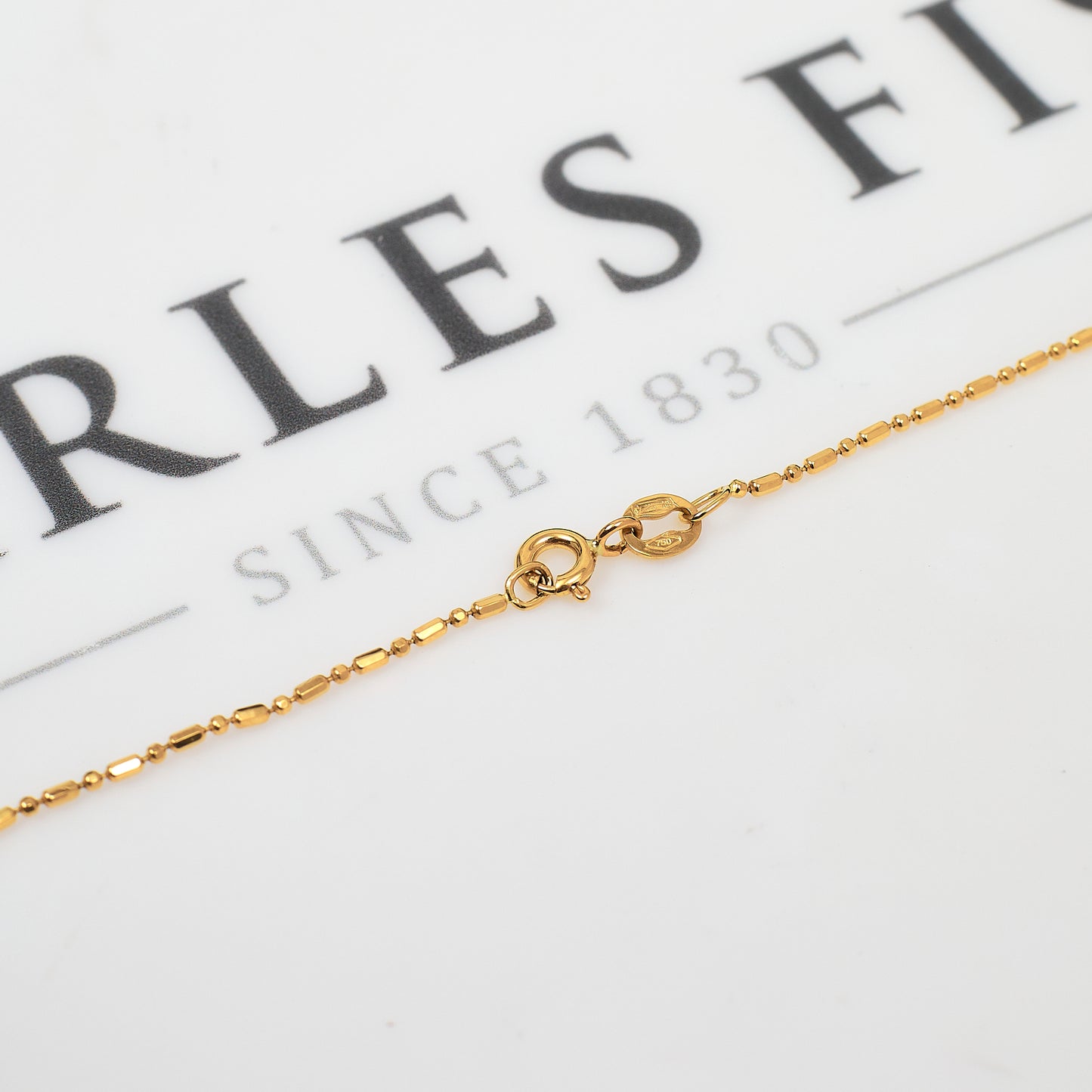 Pre-Owned 18ct Gold Bead Chain Necklace 17 Inch