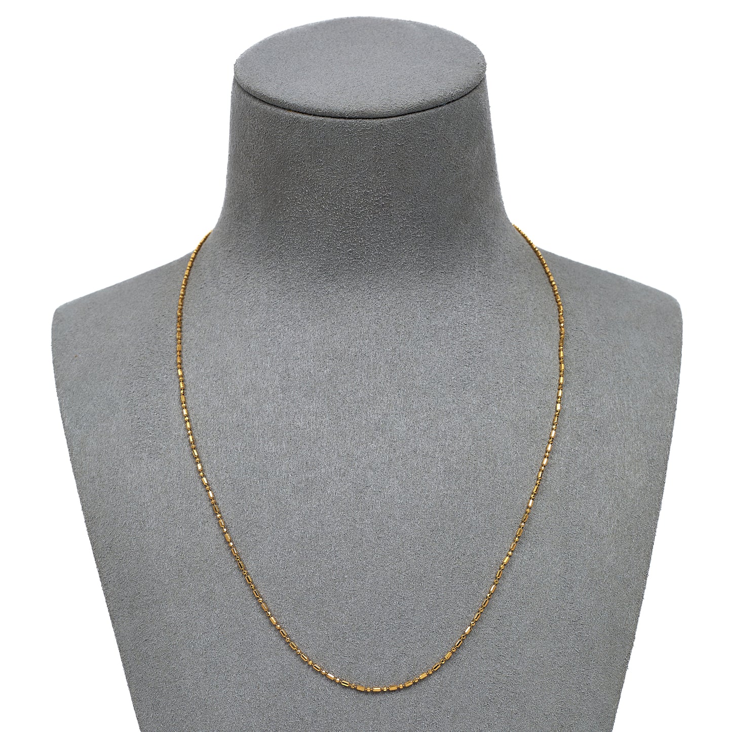 Pre-Owned 18ct Gold Bead Chain Necklace 17 Inch