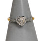 Pre-Owned 18ct Gold Illusion Set Diamond Heart Ring Size O