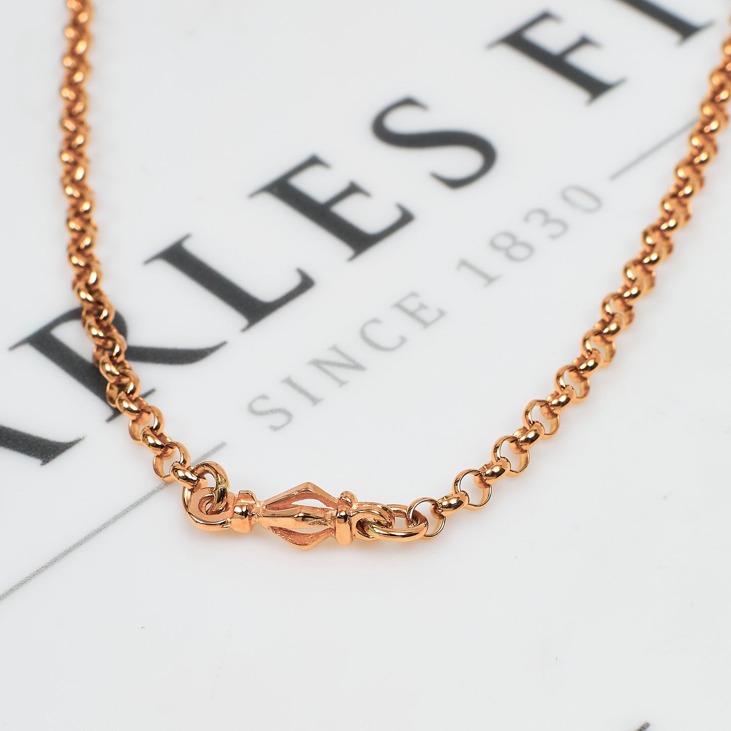 Pre-Owned 9ct Rose Gold Belcher Chain Necklace 32 Inch