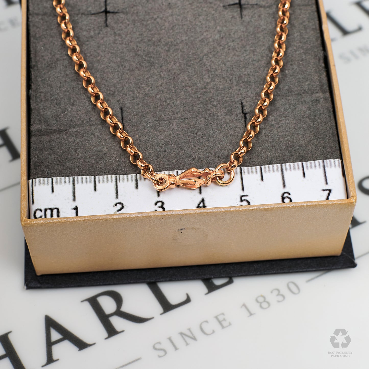 Pre-Owned 9ct Rose Gold Belcher Chain Necklace 32 Inch