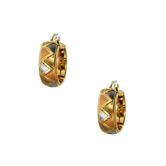 Pre-Owned 9ct Gold Tricolor Creole Hoop Earrings