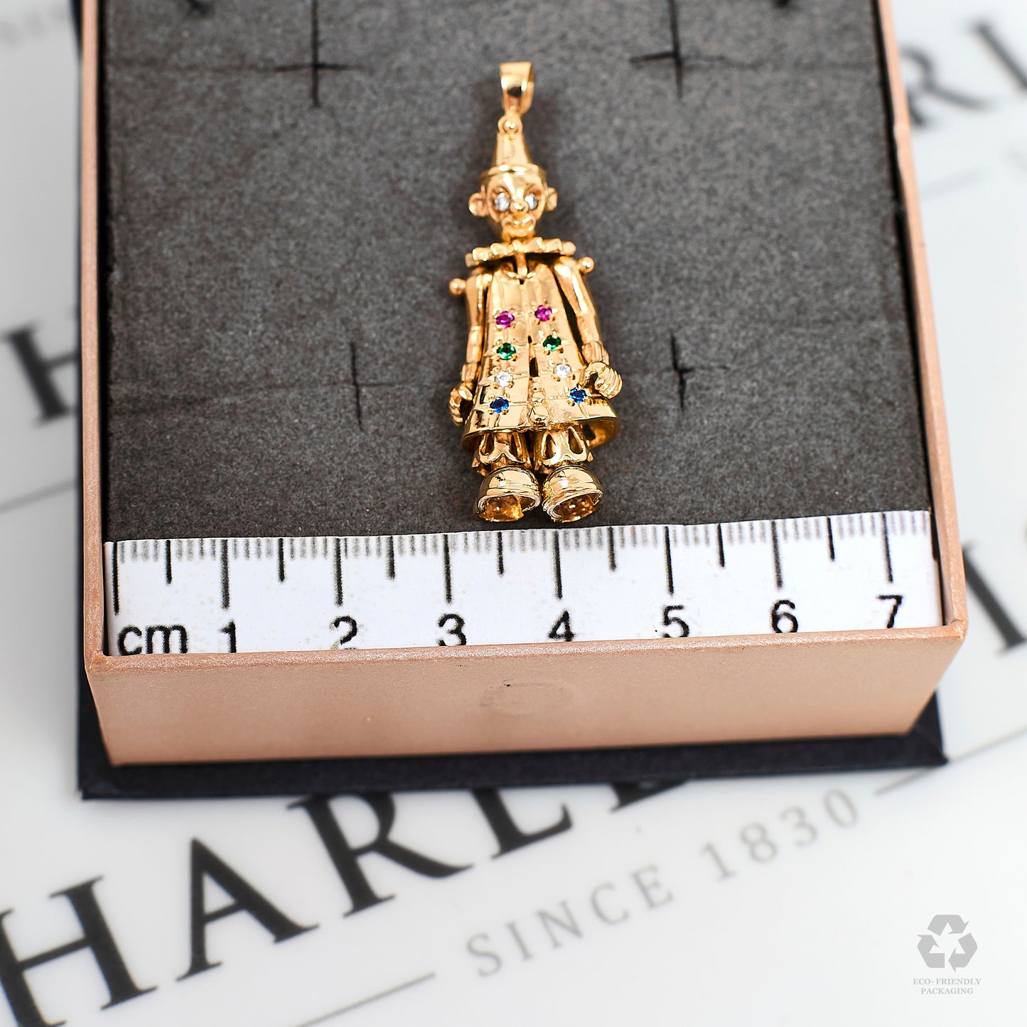 Pre-Owned 9ct Gold Synthetic Stone Clown Pendant
