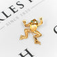 Pre-Owned 9ct Gold Emerald Eyes Frog Brooch