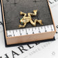Pre-Owned 9ct Gold Emerald Eyes Frog Brooch