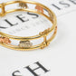 Pre-Owned 9ct Gold Tricolor Elephant Design Hinged Bangle