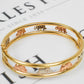 Pre-Owned 9ct Gold Tricolor Elephant Design Hinged Bangle