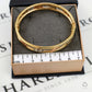 Pre-Owned 9ct Gold Tricolor Elephant Design Hinged Bangle