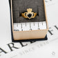 Pre-Owned 9ct Gold Sapphire & CZ Claddagh Ring Size N