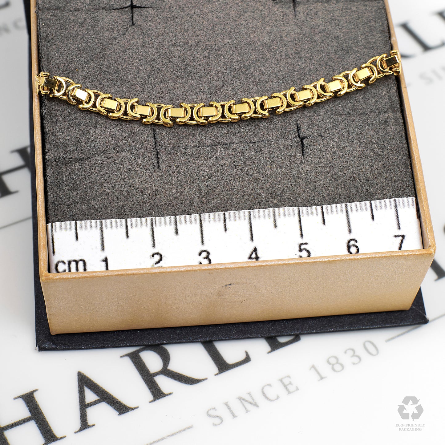 Pre-Owned 9ct Gold Flat Byzantine Bracelet 8 Inch
