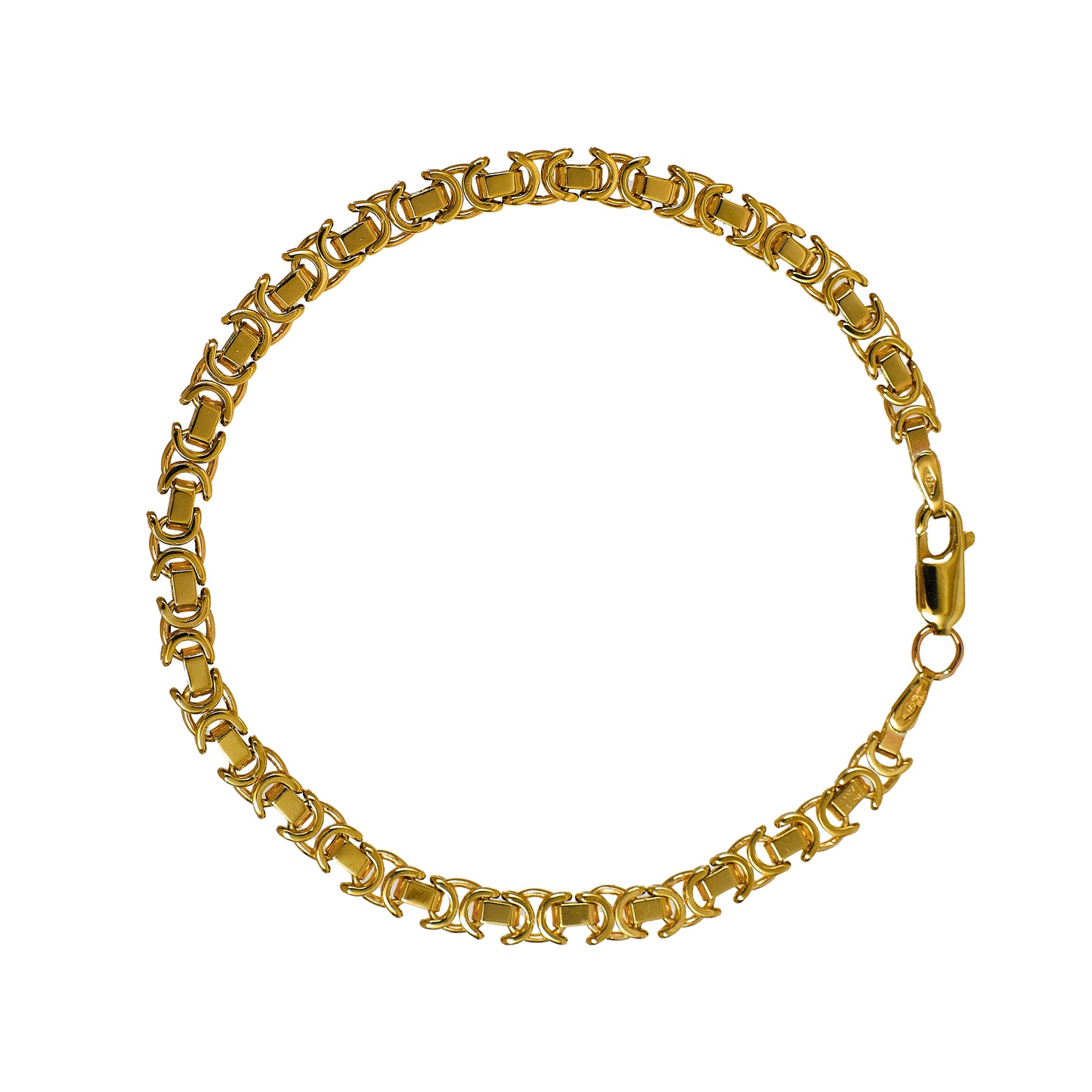 Pre-Owned 9ct Gold Flat Byzantine Bracelet 8 Inch