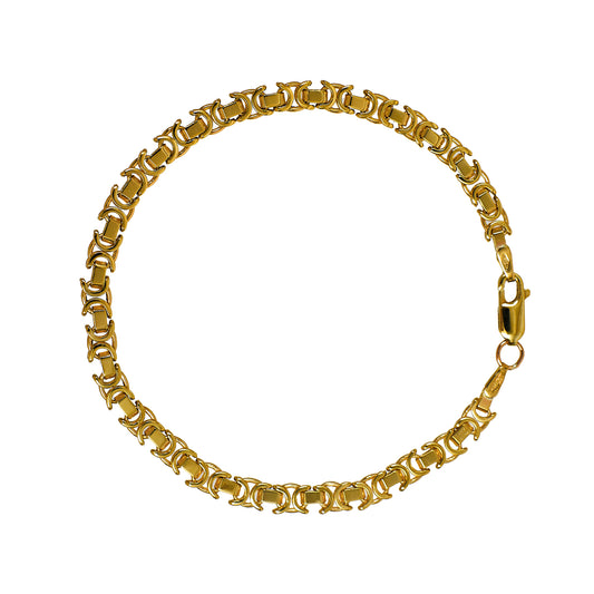 Pre-Owned 9ct Gold Flat Byzantine Bracelet 8 Inch