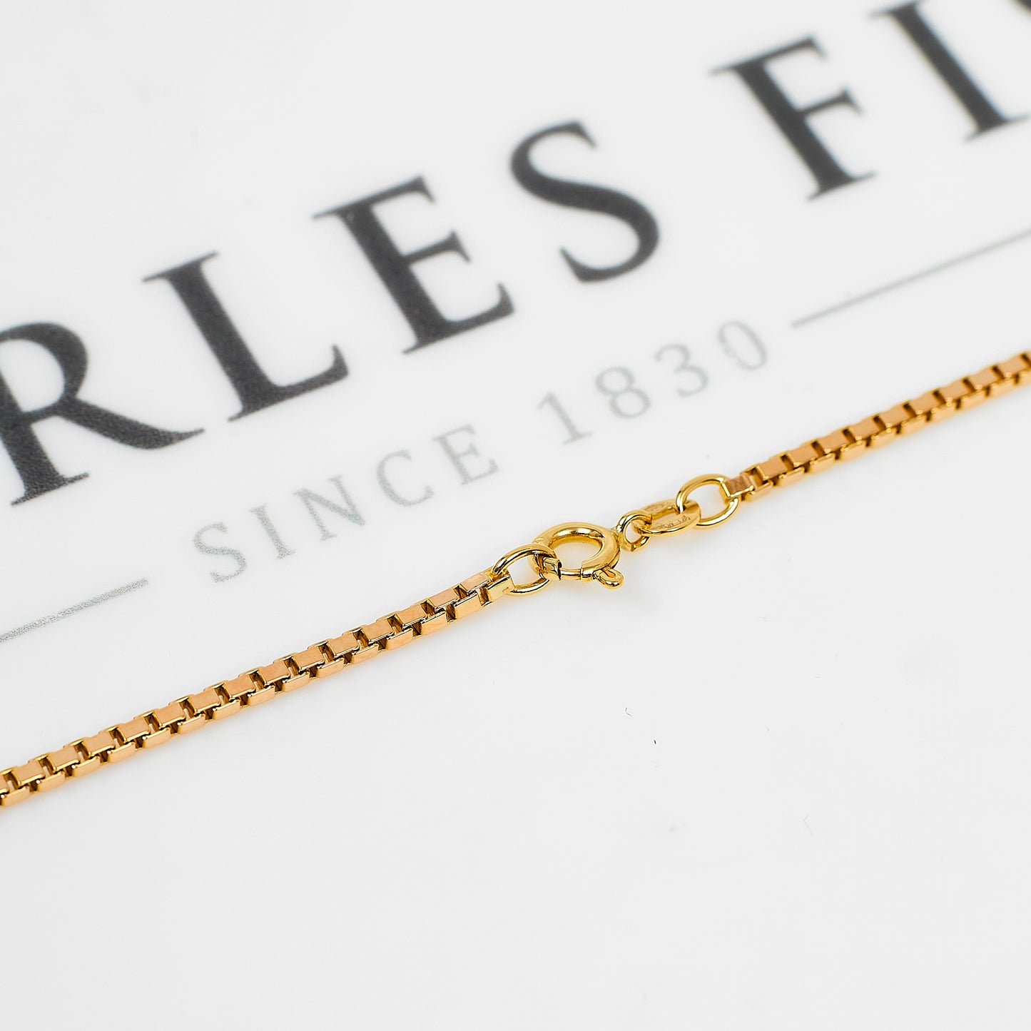Pre-Owned 9ct Gold Box Link Necklace 16 Inch