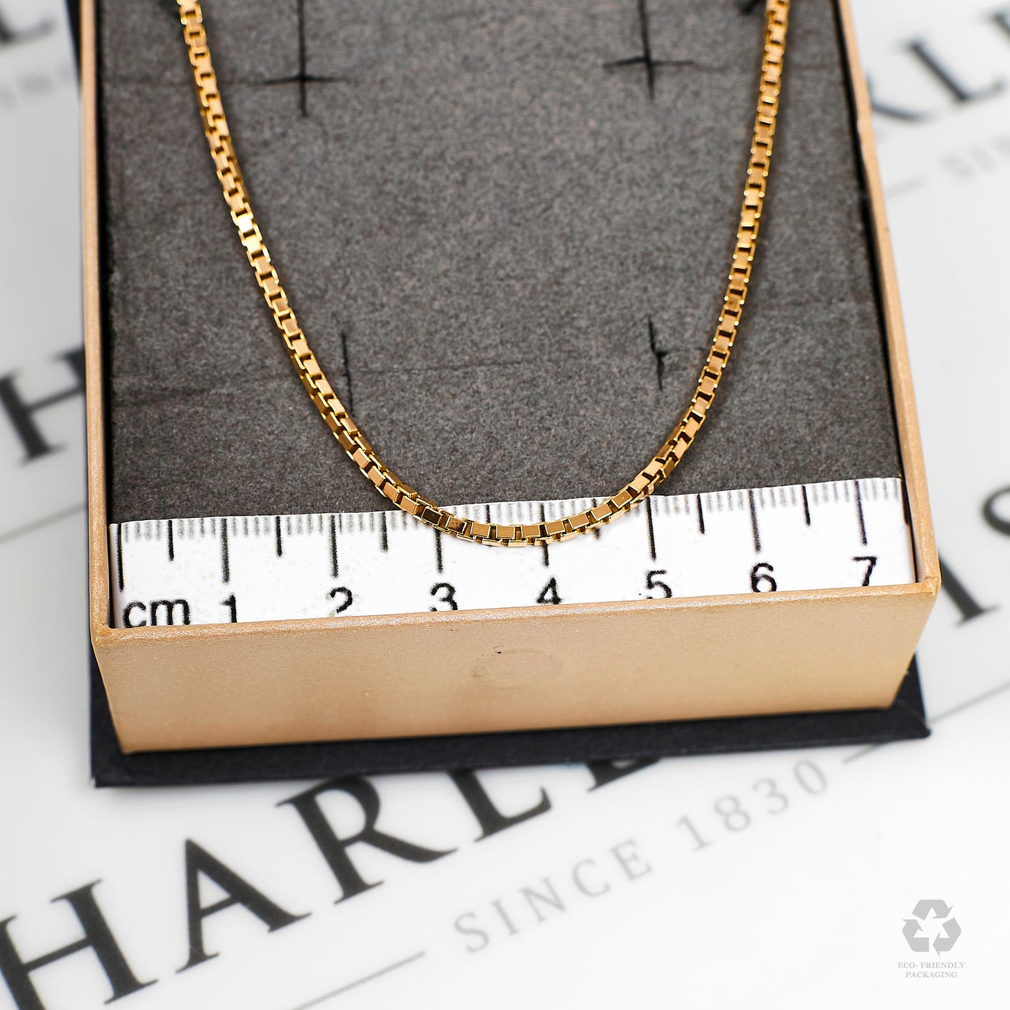 Pre-Owned 9ct Gold Box Link Necklace 16 Inch