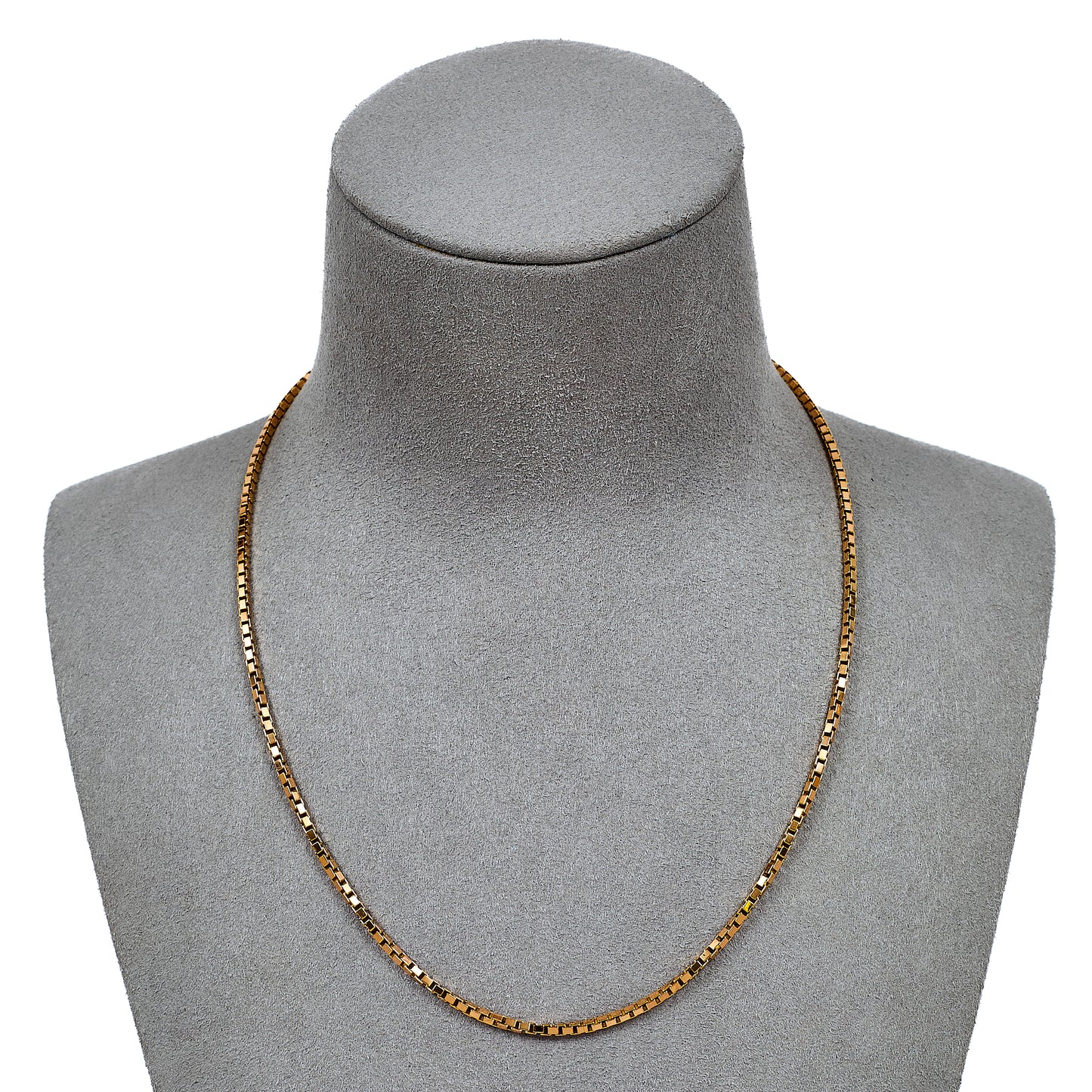 Pre-Owned 9ct Gold Box Link Necklace 16 Inch