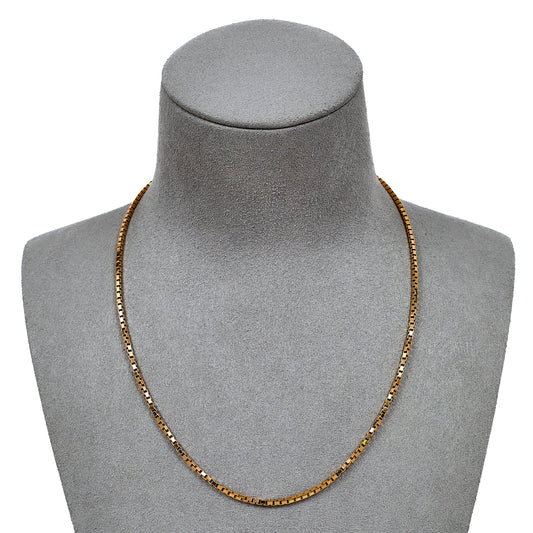 Pre-Owned 9ct Gold Box Link Necklace 16 Inch