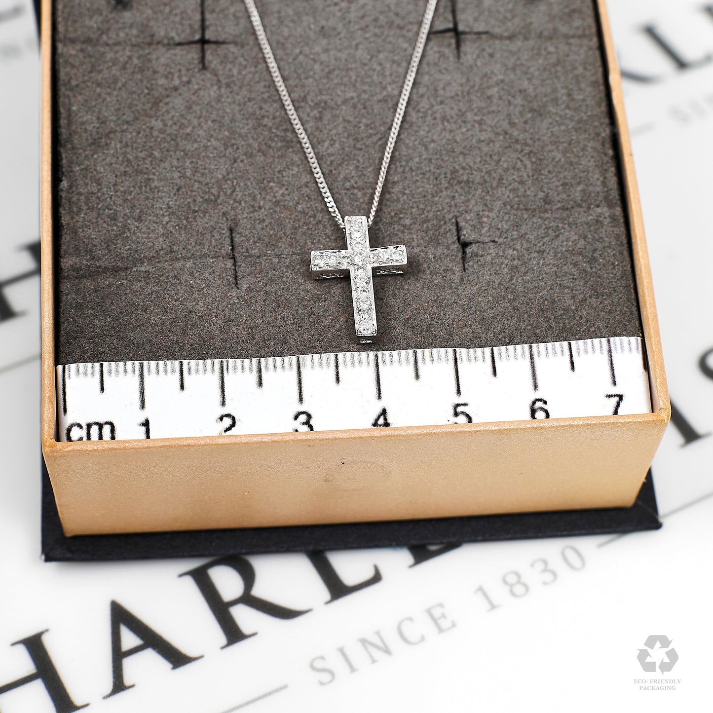 Pre-Owned 18ct White Gold Diamond Cross Pendant Necklace