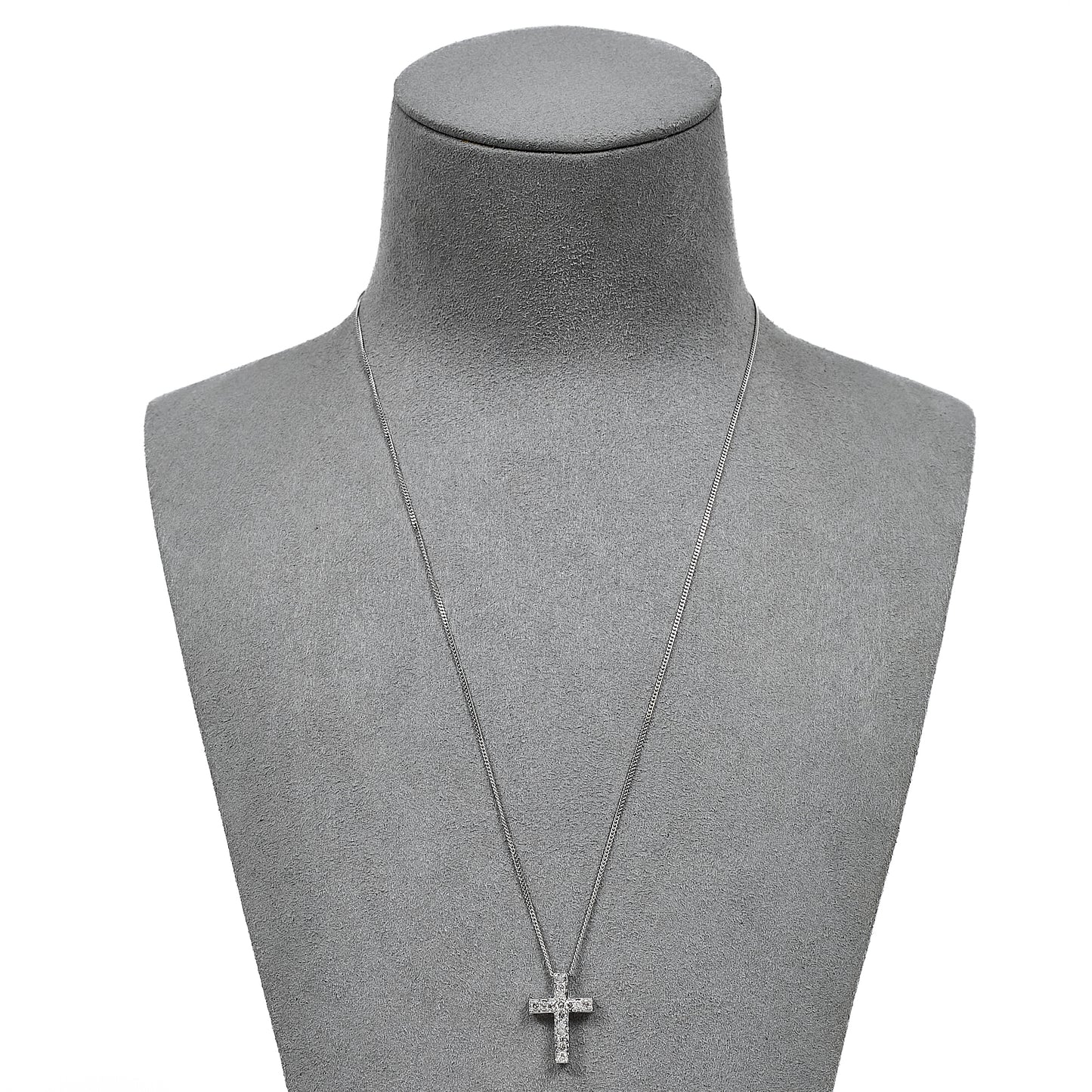 Pre-Owned 18ct White Gold Diamond Cross Pendant Necklace