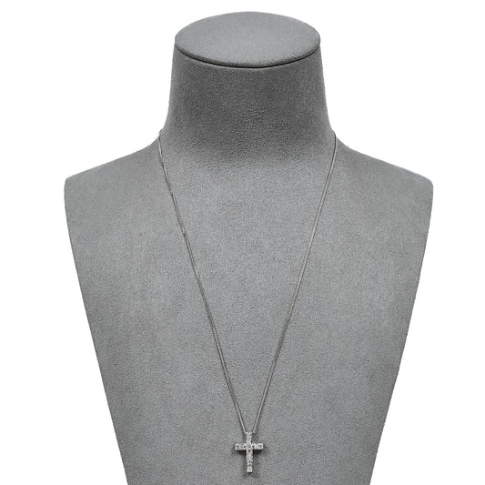 Pre-Owned 18ct White Gold Diamond Cross Pendant Necklace