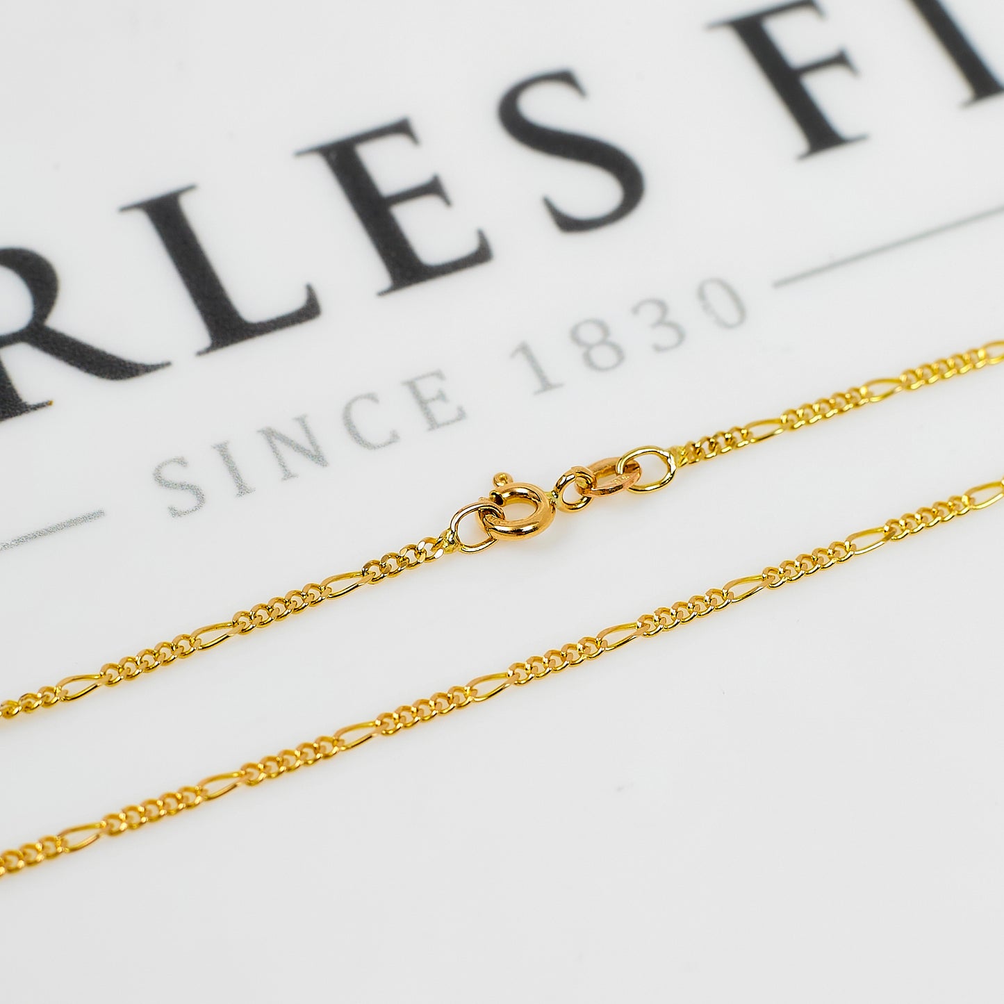 Pre-Owned 9ct Gold Figaro Chain Necklace 16 Inch