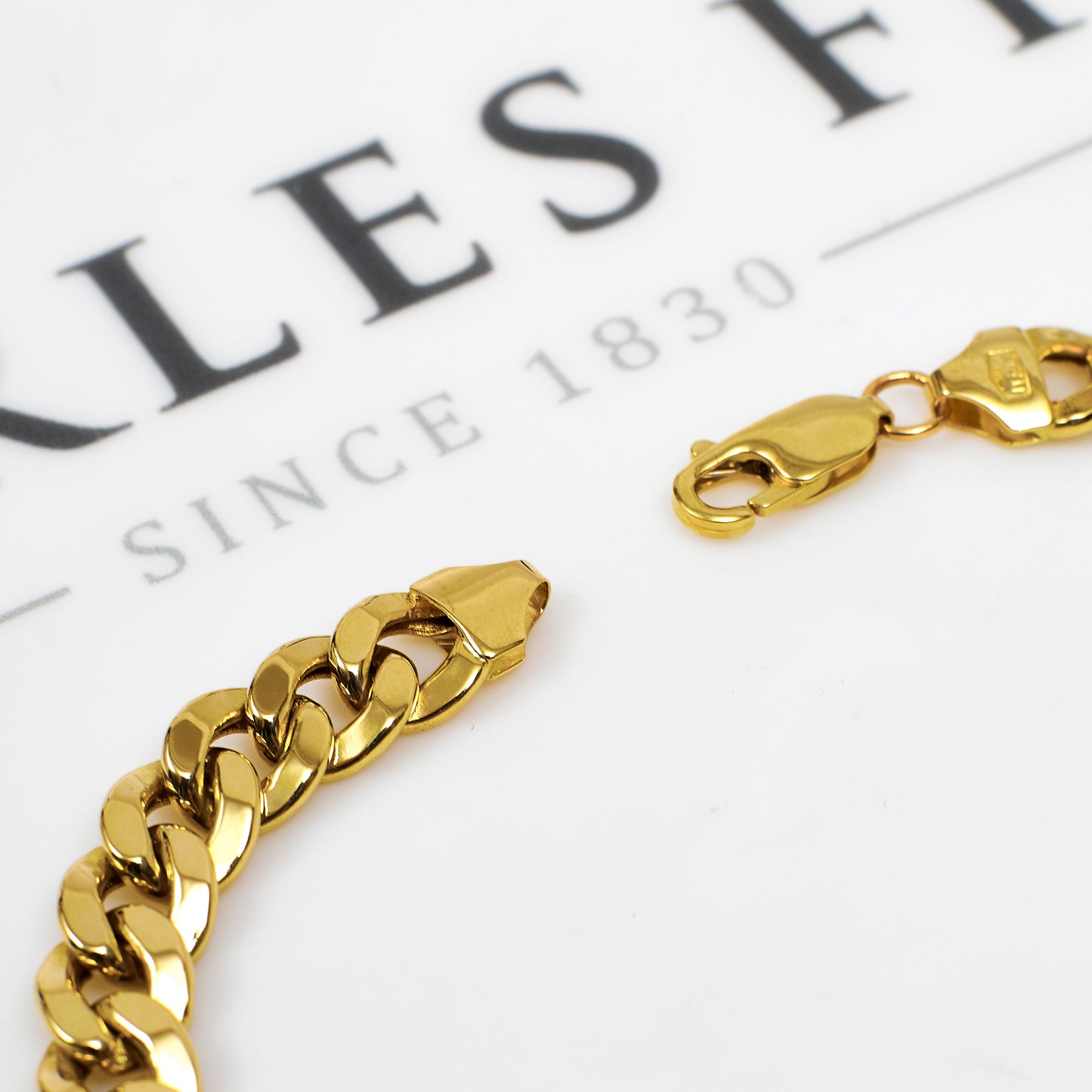 Pre-Owned 14ct Gold Curb Chain Bracelet 9 Inch