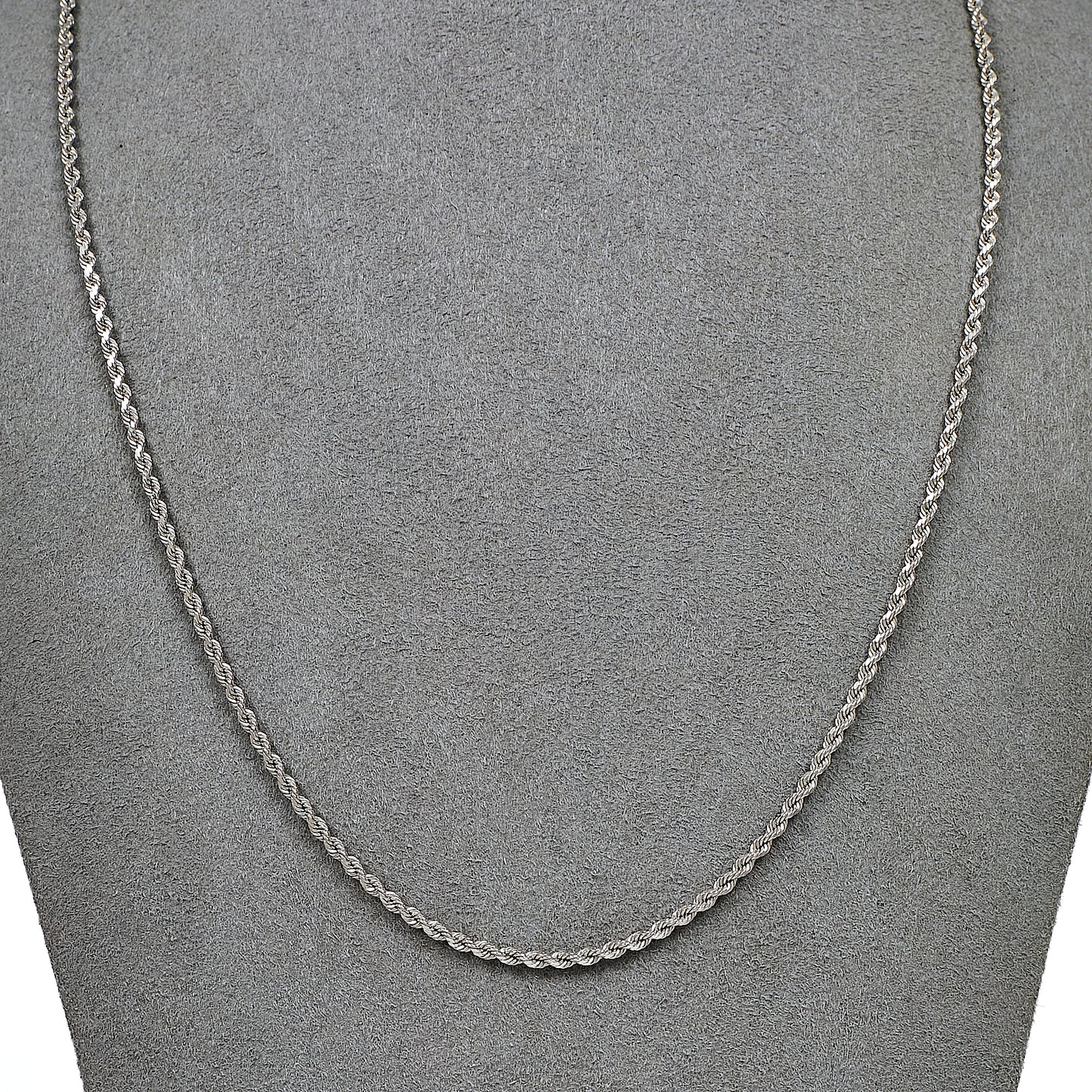 Pre-Owned 9ct White Gold Rope Chain Necklace 20 Inch