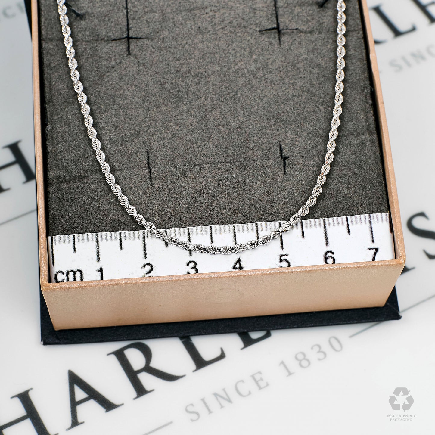 Pre-Owned 9ct White Gold Rope Chain Necklace 20 Inch