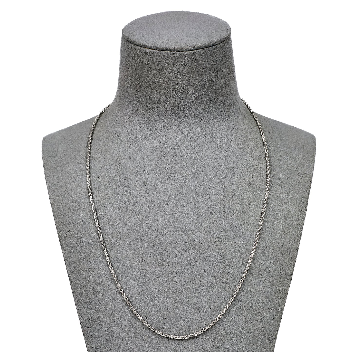 Pre-Owned 9ct White Gold Rope Chain Necklace 20 Inch