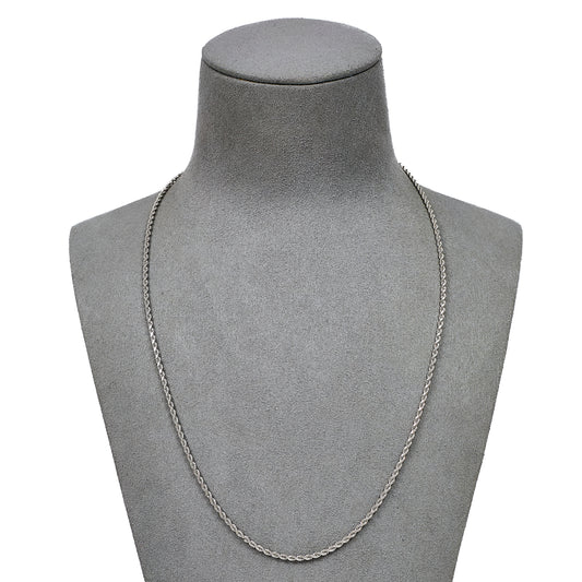 Pre-Owned 9ct White Gold Rope Chain Necklace 20 Inch