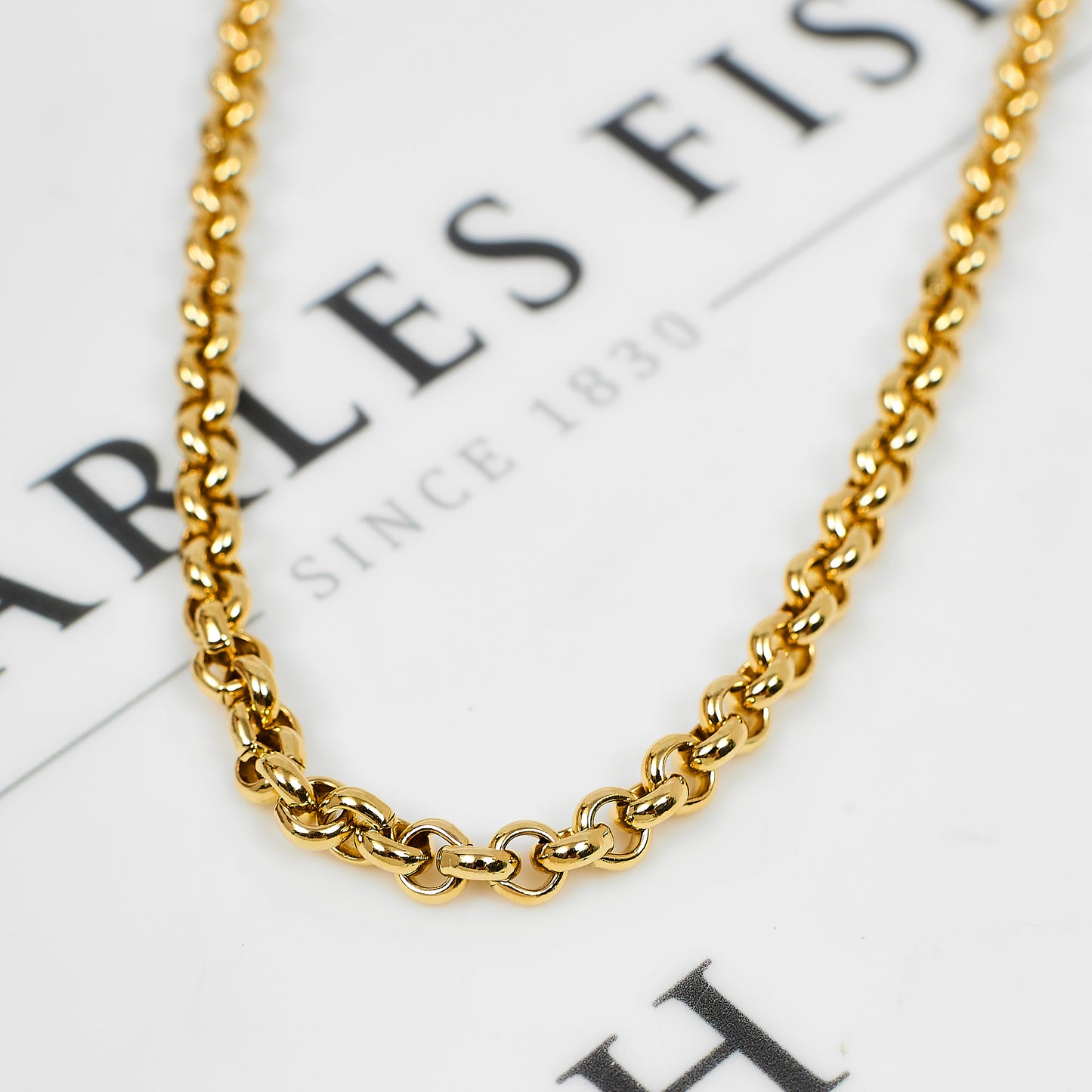 Pre-Owned 9ct Gold Belcher Chain Necklace 24 Inch