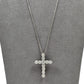 Pre-Owned 18ct White Gold Diamond Set Cross & Chain