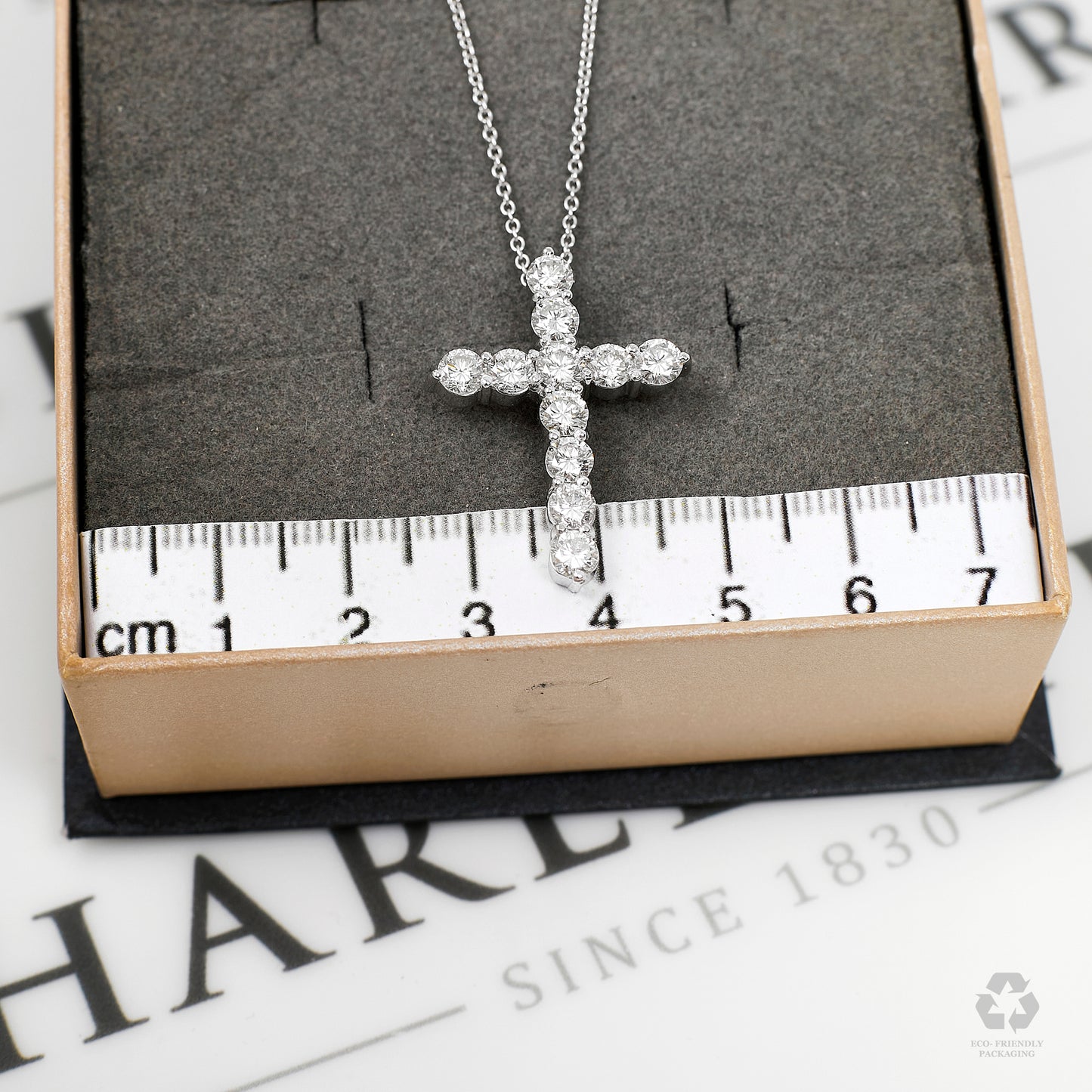 Pre-Owned 18ct White Gold Diamond Set Cross & Chain