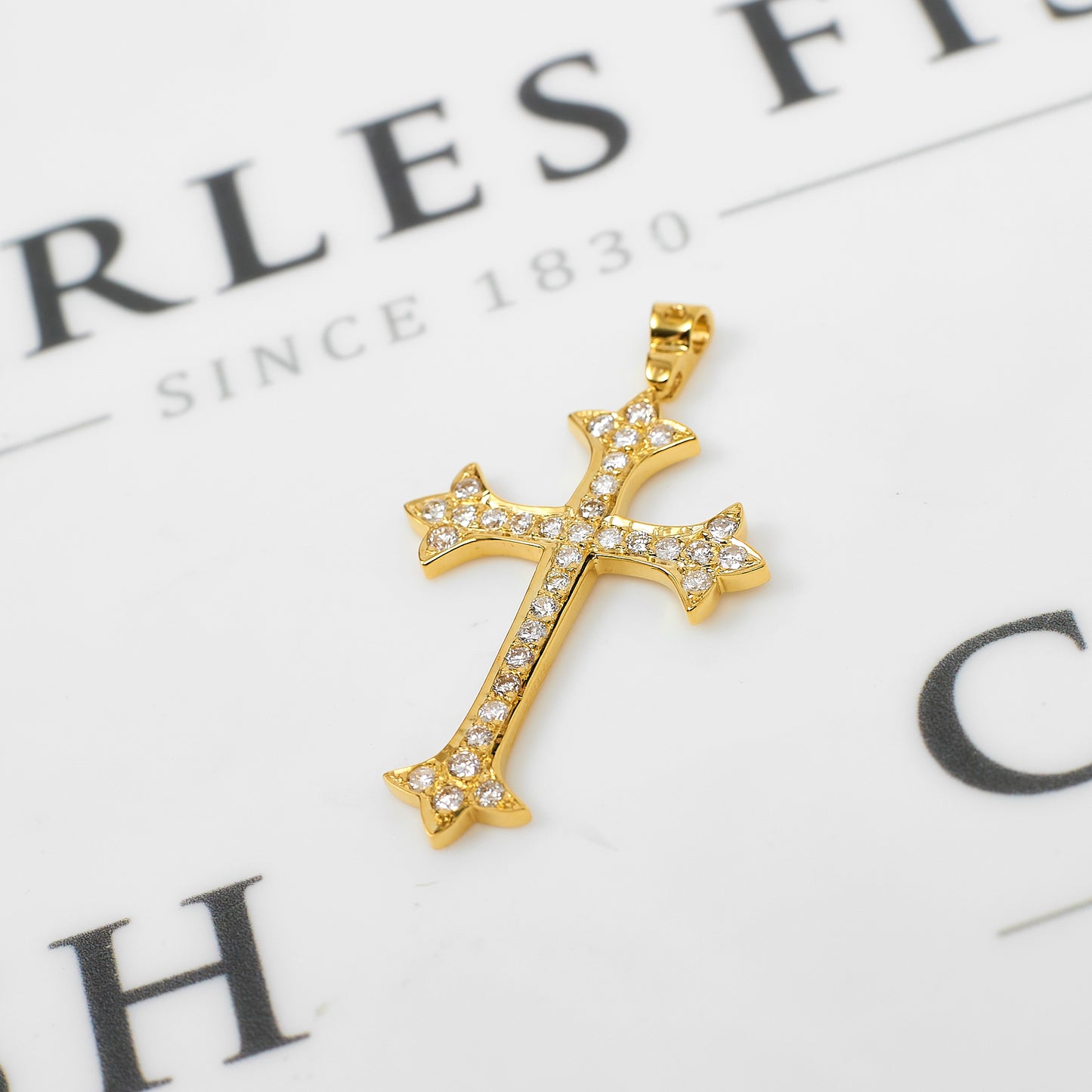 Pre-Owned 18ct Gold Diamond Cross Pendant