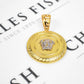Pre-Owned 18ct Gold 2 Tone Greek Key & Medusa Head Pendant